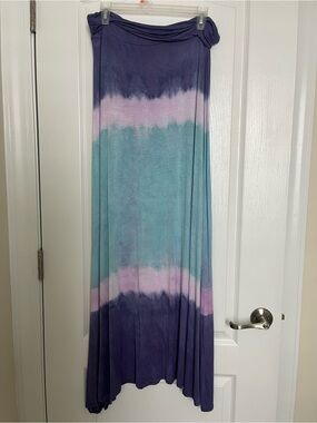VENUS Lavender Purple & Aqua Maxi Skirt